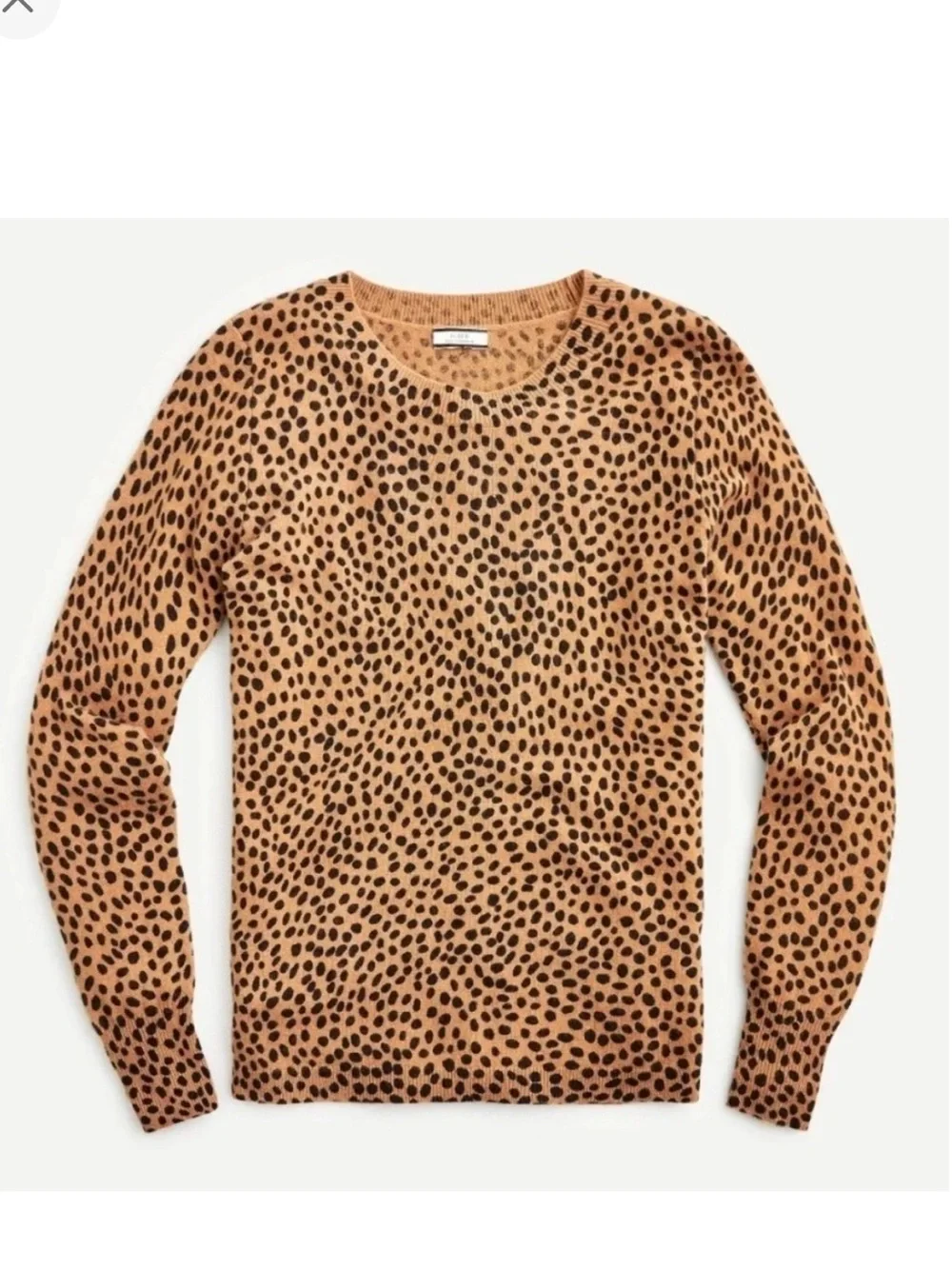 J .Crew Classic Cashmere Cheetah Teddie Sweater Size  Small ~ New No Tags